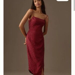 Anthropologie Asymmetrical Slip Midi Dress